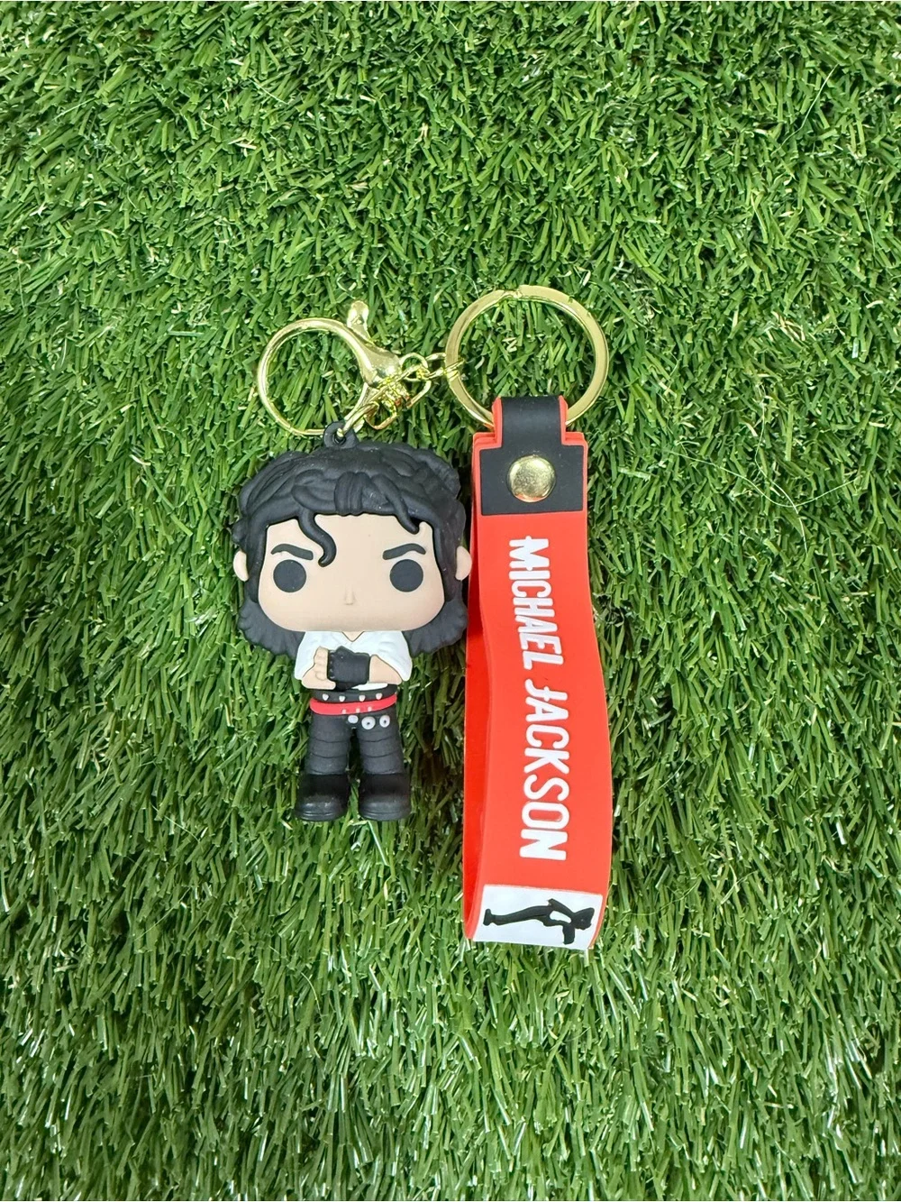 Red Michael Jackson Keychain with Red Strap